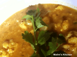 cauliflower and dhal 
